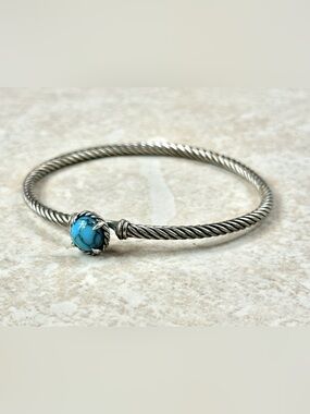 David Yurman Chatelaine Bracelet in Sterling Silver & Turquoise Size 6.5”